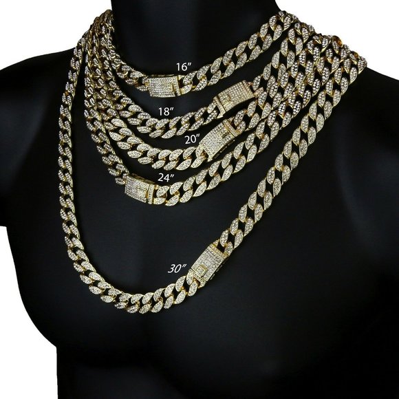 14k Gold 16mm 24" Cuban Chain - Picture 1 of 2